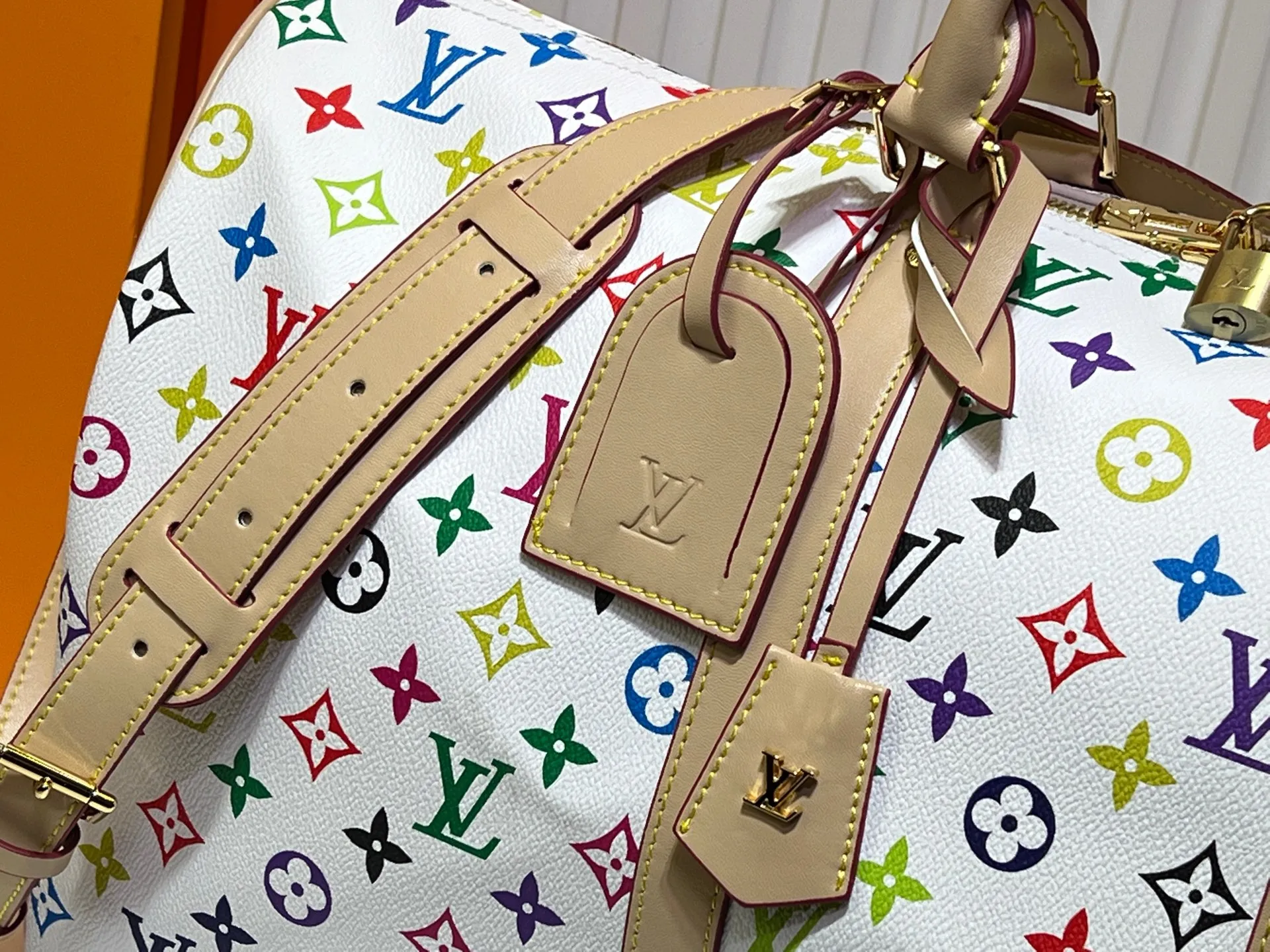Batch 420💰New arrival M13745 41416 black color white color 33 color series LV2025 spring and summer and Takashi Murakami joint model Fashion is a cycle to celebrate the 20th anniversary of the joint name Size: 50.0X29.0X23.0cm