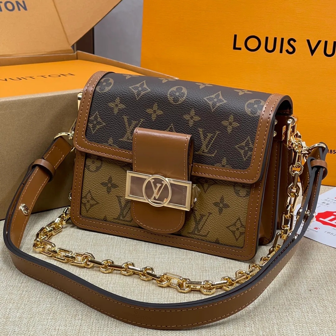 [Upgraded version] P560💰Upgraded version, with complete packaging M44580 L home new version of Daphne with chain ➕ shoulder strap This model has high quality matching details and ⚠️matching hardware! The addition of hardware buckles makes it more stable and fully upgraded! ! ! [Rose] size 20*15*9