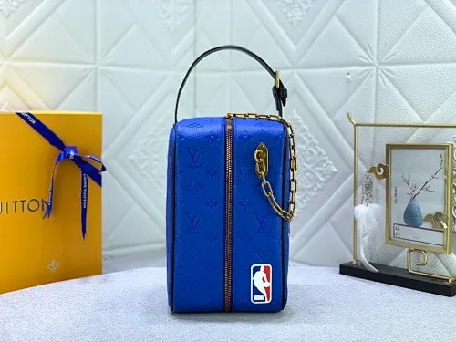 All Categories Official Website "Brand Women's Bags" Women's Bags 💙 LV Dopp Kit Toilet Bag is made of Monogram embossed Taurillon leather, and the full leather embossed NBA Toilet Bag Clutch Box Bag is embellished with a large LV basketball logo and a classic NBA logo patch, witnessing the joint creativity of Louis Vuitton and the NBA.