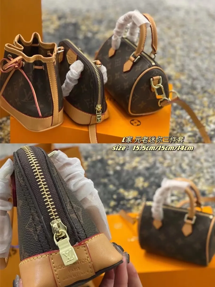 All categories Official website "Brand Women's Bags" Women's bags 💙 LV fine imitation LV, high imitation LV bags, LV crossbody bags, 2023 official latest version LV three-piece set, LV bag factory, recommended bags, size: Lucky bag 14-7.5-14.5 Shell 15-7.5-11 Nano15.5-9.5-11CM