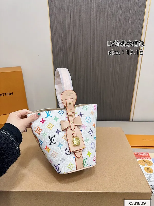 All Categories Official Website "Brand Women's Bags" Women's Bags 💙 LV 2025 New LV ALL IN BB Graffiti Bucket Bag