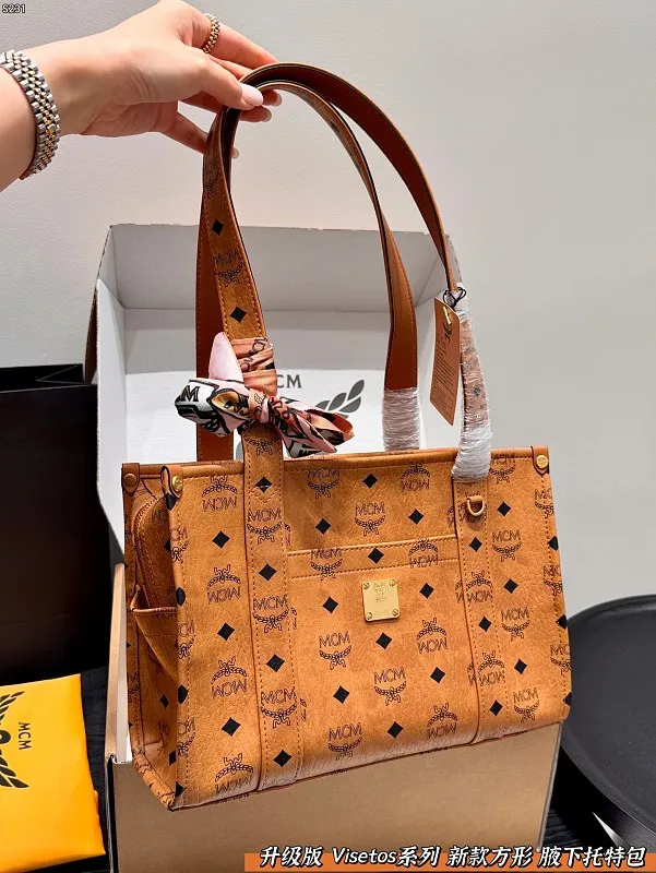All Categories Official Website "Brand Women's Bags" Women's Bags 💙 MCM 2026 New MCM Visetos Series Square Tote Bag