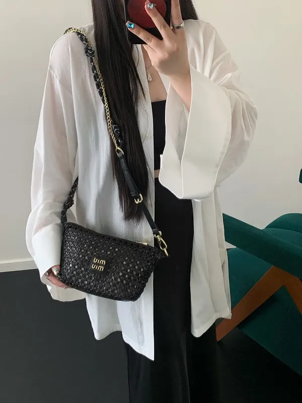 All Categories Official Website "Brand Women's Bags" Women's Bags 💙 miumiu 2026 official website miumiu hollow woven lunch box bag