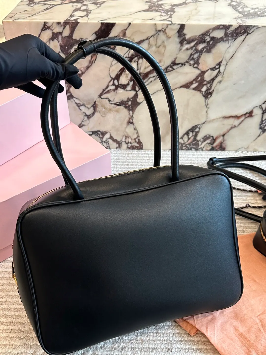 All categories Official website "Brand Women's Bags" Women's Bags 💙 miumiu 2026 new MIUMIU bowling bag