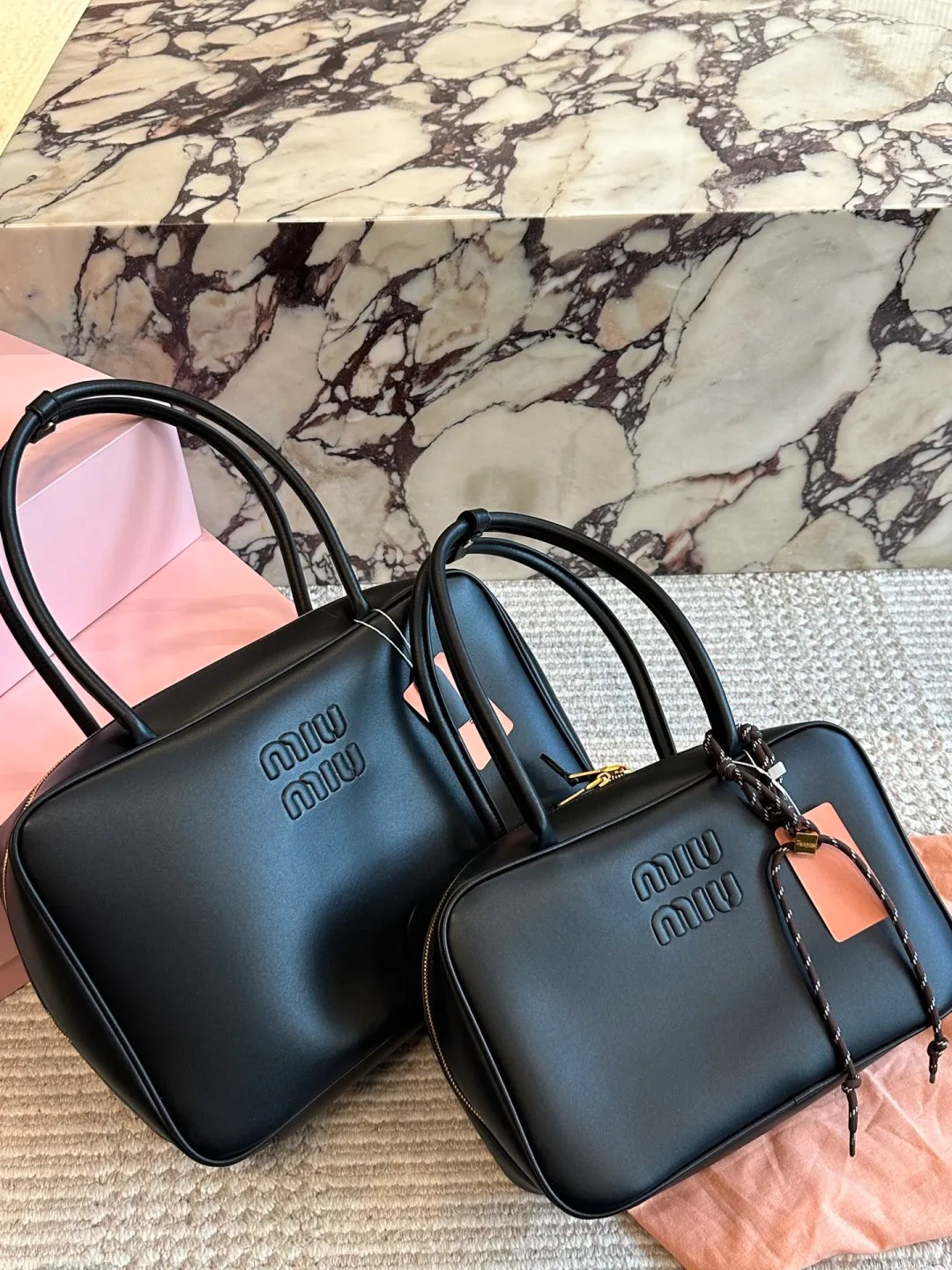All categories Official website "Brand Women's Bags" Women's Bags 💙 miumiu 2026 new MIUMIU bowling bag