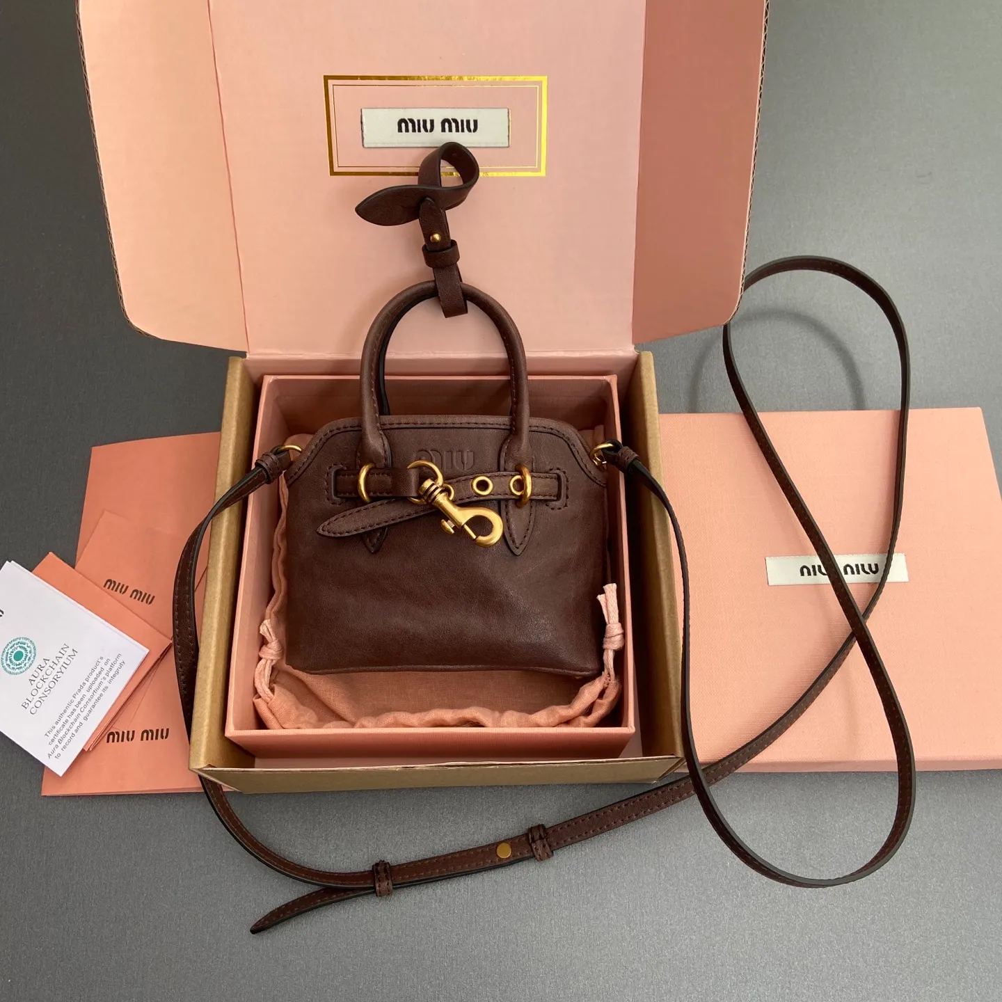[Premium Hardware Original Leather]~Adventure Nappa Sheep Leather Pendant/Crossbody Bag~Vegetable Tanned Leather Heather Wood Color Size: w12.5×h10×5cm Number: 5BG037