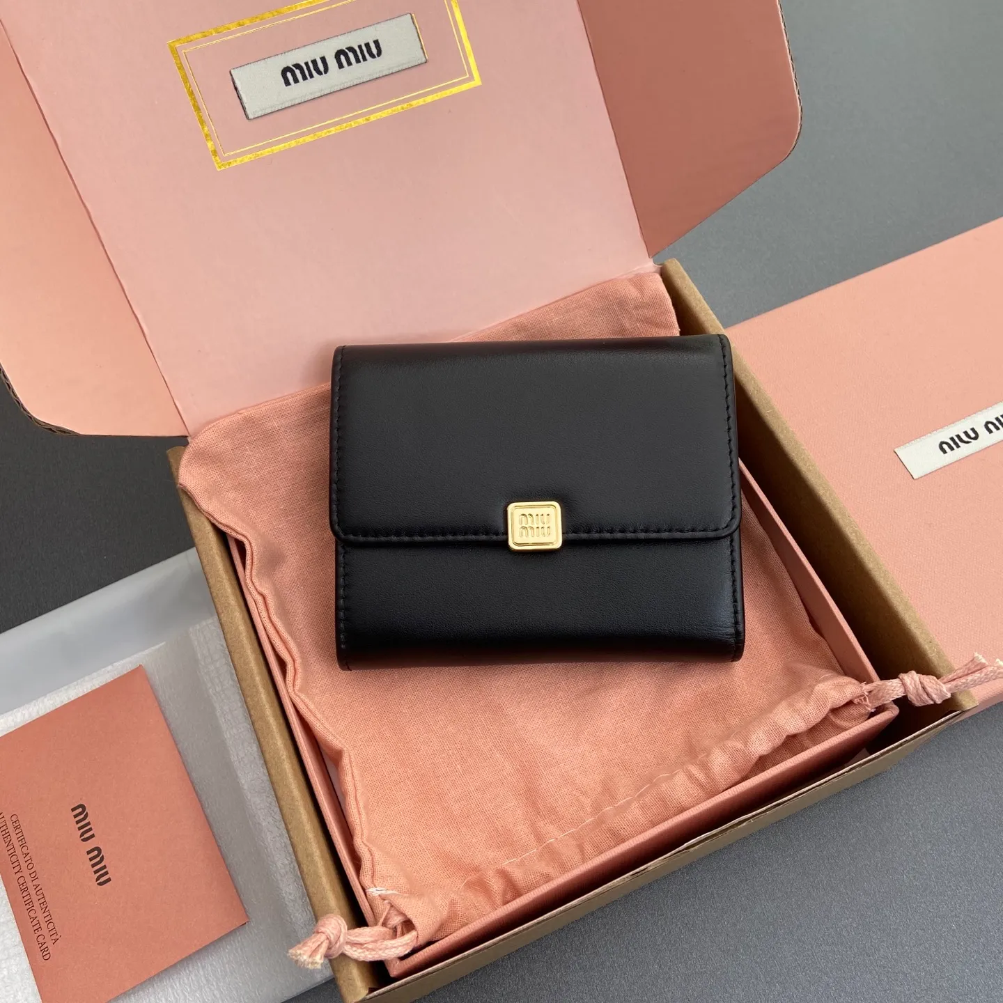 [Special grade hardware original leather] ¥600~Imported cowhide wallet~Black Size: w11.5×h10.2×2cm No.: 5MH033_ MM0240