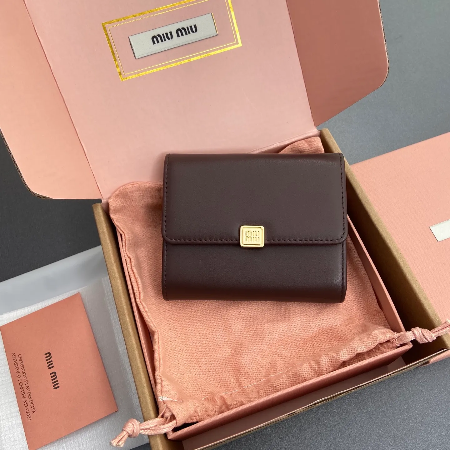 [Special grade hardware original leather] ¥600~Imported cowhide wallet~briar wood color Size: w11.5×h10.2×2cm No.: 5MH033_ MM0240
