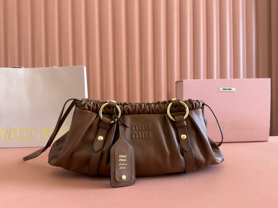 💋💋💋【Special Grade Hardware Original Leather】Joke Nappa Sheep Leather Handbag/Shoulder Bag～Brown 5bg289