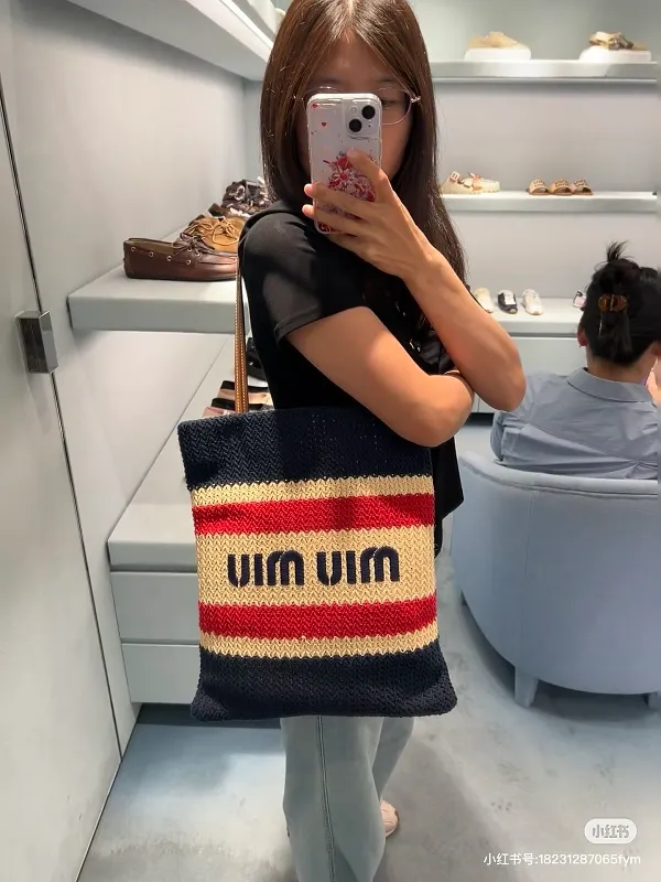 All Categories Official Website "Brand Women's Bags" Women's Bags 💙 miumiu 2026 official website miumiu straw woven tote bag