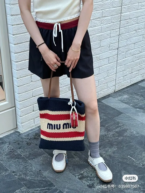 All Categories Official Website "Brand Women's Bags" Women's Bags 💙 miumiu 2026 official website miumiu straw woven tote bag