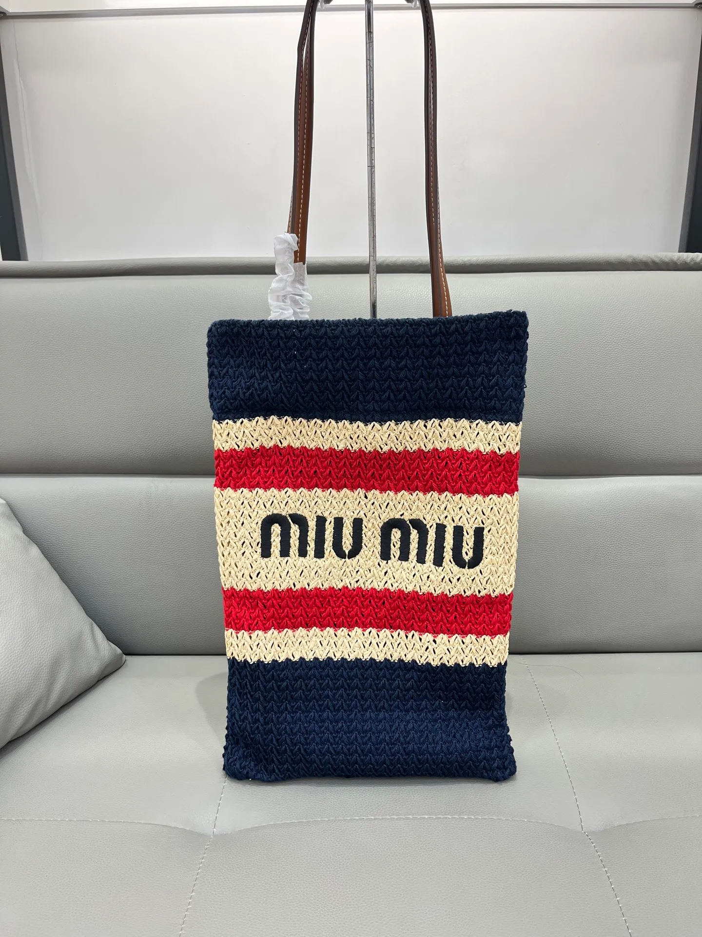 All Categories Official Website "Brand Women's Bags" Women's Bags 💙 miumiu 2026 official website miumiu straw woven tote bag