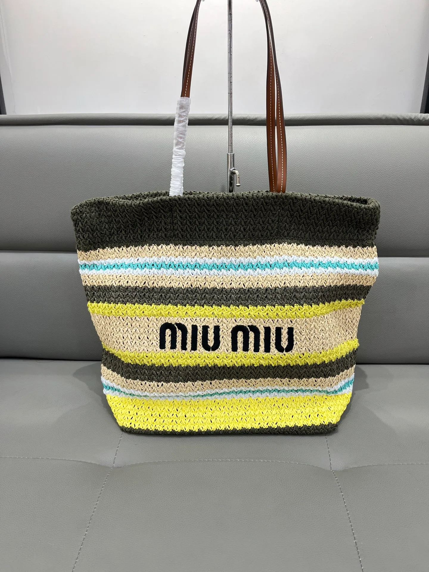 All Categories Official Website "Brand Women's Bags" Women's Bags 💙 miumiu 2026 official website miumiu straw woven tote bag