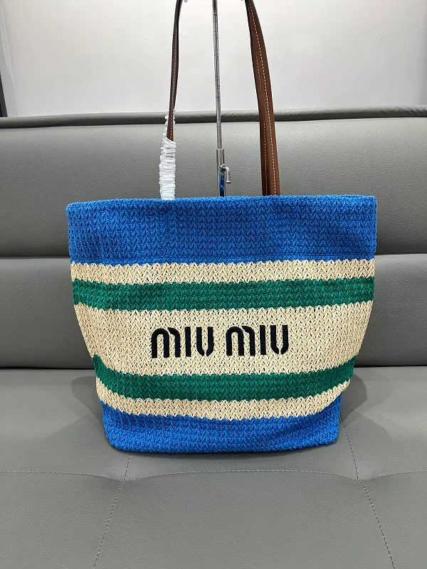 All Categories Official Website "Brand Women's Bags" Women's Bags 💙 miumiu 2026 official website miumiu straw woven tote bag