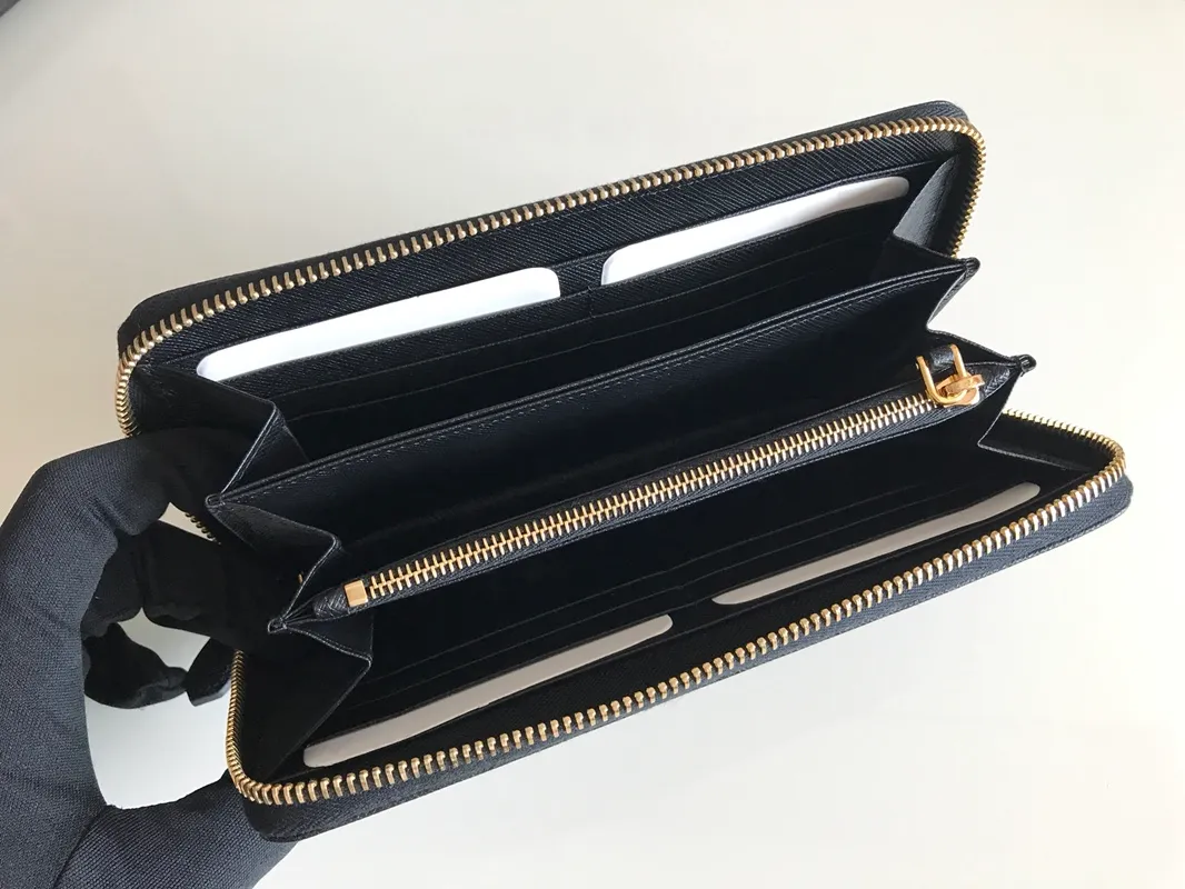 💰560, P Home➡️Cross-grain leather wallet, black, model 1ML506, unisex model, single quality, imported cross-grain cowhide, size 20×10.3cm, 175 steel stamp