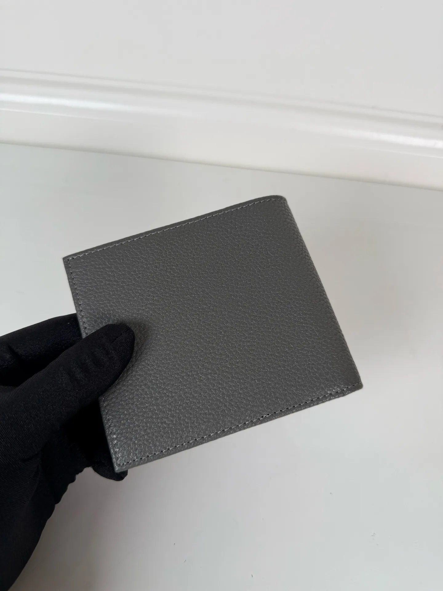 💰400, P Home➡️Men's deerskin short clip, gray, model 2M0513, eight card slots, size 11×9.5cm, 175 steel stamp, meticulous workmanship as shown in the picture
