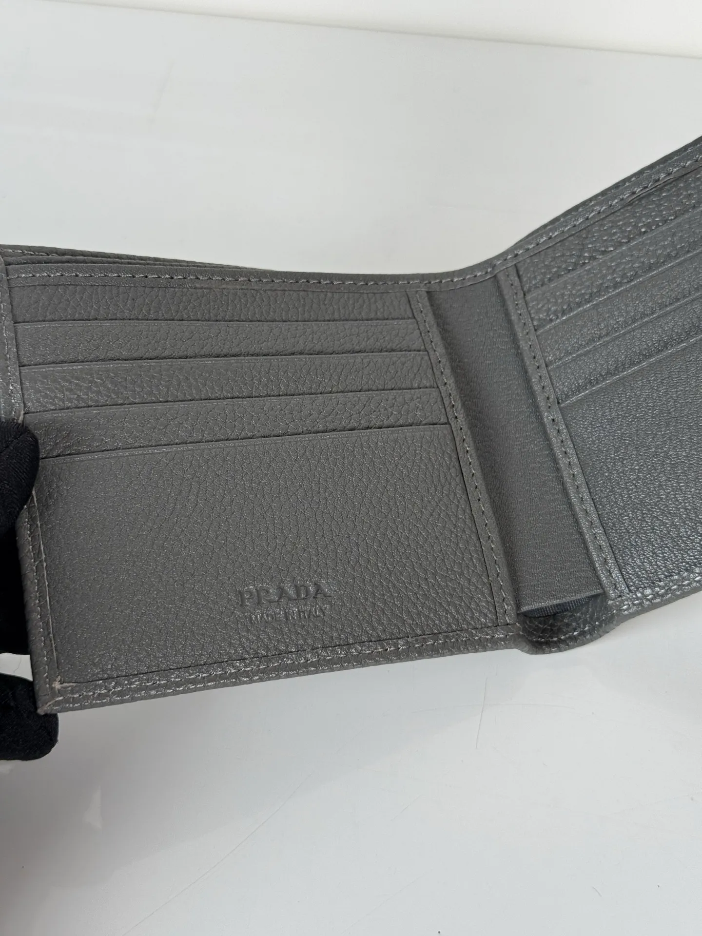 💰400, P Home➡️Men's deerskin short clip, gray, model 2M0513, eight card slots, size 11×9.5cm, 175 steel stamp, meticulous workmanship as shown in the picture