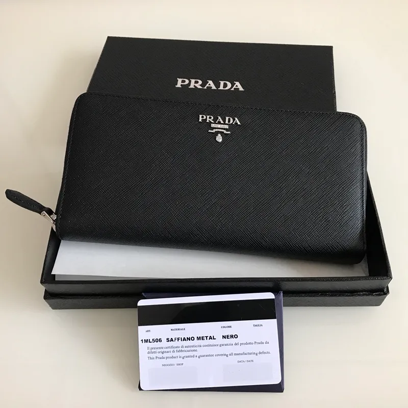 💰560, P Home➡️Cross-grain leather wallet, black, model 1ML506, unisex model, single quality, imported cross-grain cowhide, size 20×10.3cm, 175 steel stamp