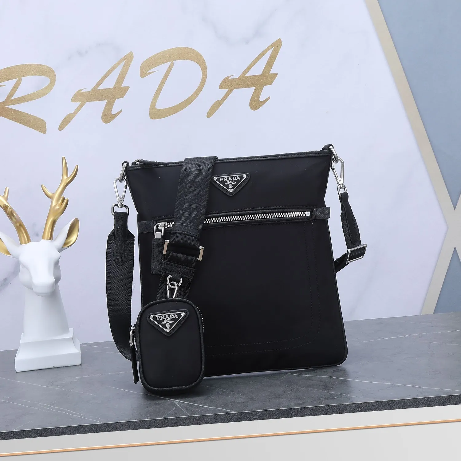 All categories Official website "Brand Women's Bags" Women's Bags 💙 PRADA 2022 official new Prada crossbody bag wholesale 58002300 Original order quality Size: 26-28-1CM