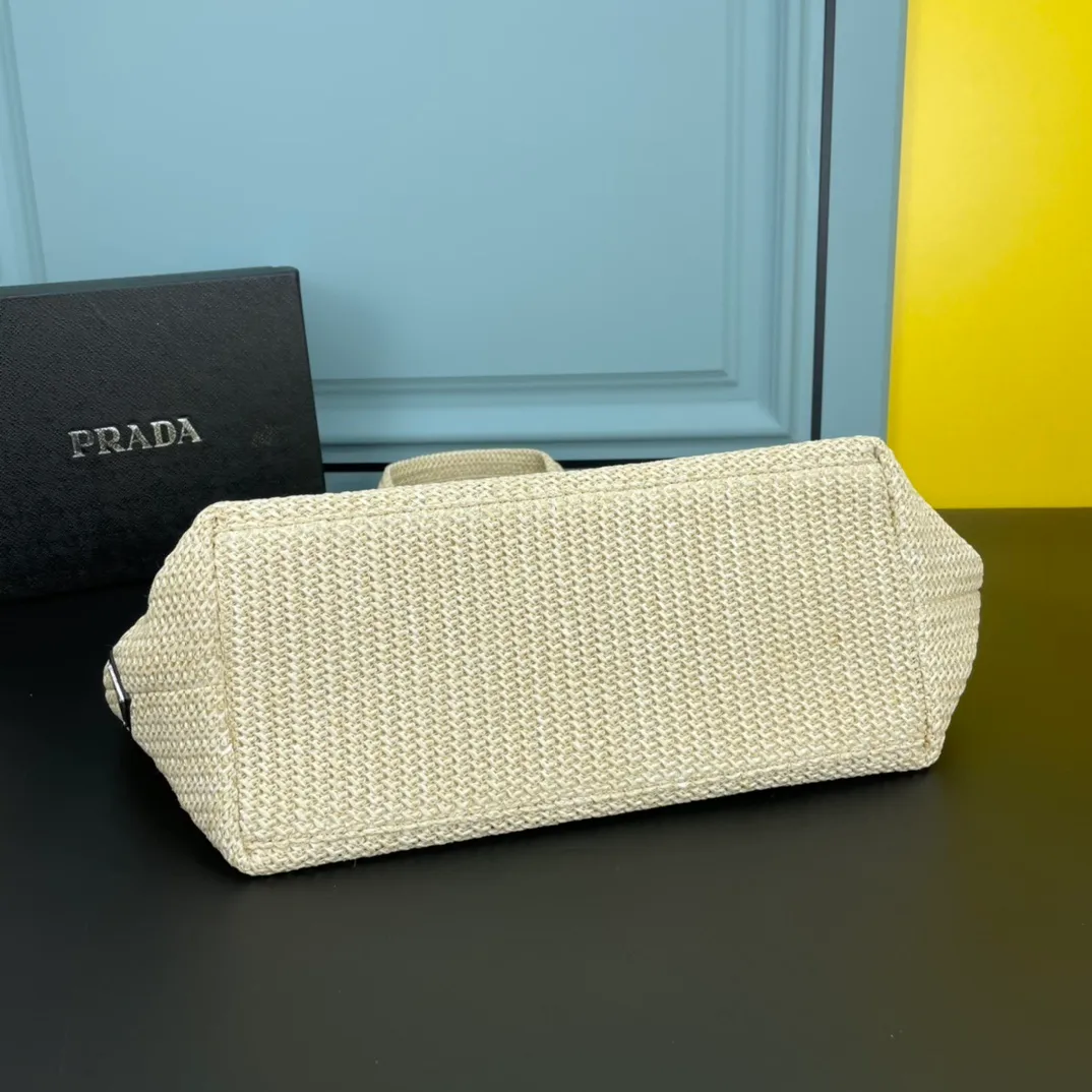 All categories Official website "Brand Women's Bags" Women's Bags 💙 PRADA 2022 Official New Prada Raffia Handbag Wholesale 58001600 High Quality Size: 33-30-16CM