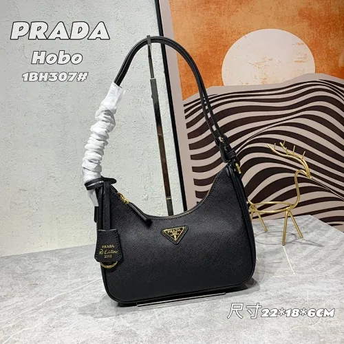 All Categories Official Website "Brand Women's Bags" Women's Bags 💙 PRADA Prada 2022 counter latest hobo women's full leather armpit bag 1BH307 is made of cross-grain cowhide imported from Italy, triangle brand metal hardware, equipped with a small tag keychain, 80 cm adjustable shoulder strap, single shoulder + crossbody + handheld multi-functional carrying method, cloth lining, 175 OEM code. size: