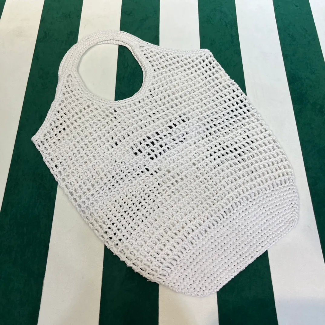 💰1360{White｝🐚 Prad* new hollow straw tote! Full of artistic atmosphere ~ The raffia weave is very solid and has a great texture. ♡ It can be paired with personal clothes every day. The natural style design makes it seem like it can breathe💭 If you like the baby, quickly add it to the harem. Carry an exclusive style that will not go out of style for several years🌱1BG424 Size: Height 45x Width 51cm