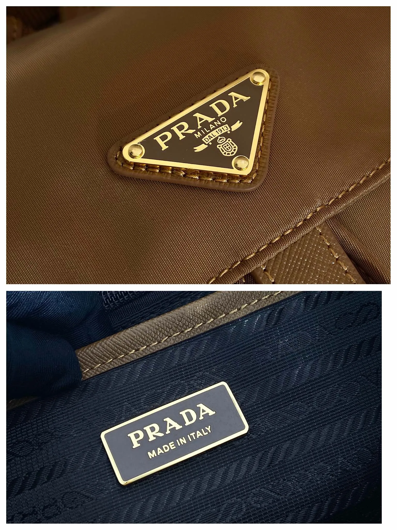 💰1000🎉Gold buckle classic backpack🎉1BZ677 gold hardware🎉🎉 This practical and innovative backpack is made of imported nylon fabric, adjustable shoulder straps and woven handles, removable Re-Edition leather key ring, front buckle flap pocket, enameled metal triangle logo on the flap, drawstring closure, logo-printed Re-Nylon lining with two interior pockets, one of which is zippered and has a large room. Classic and practical, it is a popular style that will never go out of style🎉🎉 Length 23.5x Height 28x Bottom 12cm🎉🎉🎉👏👏👏
