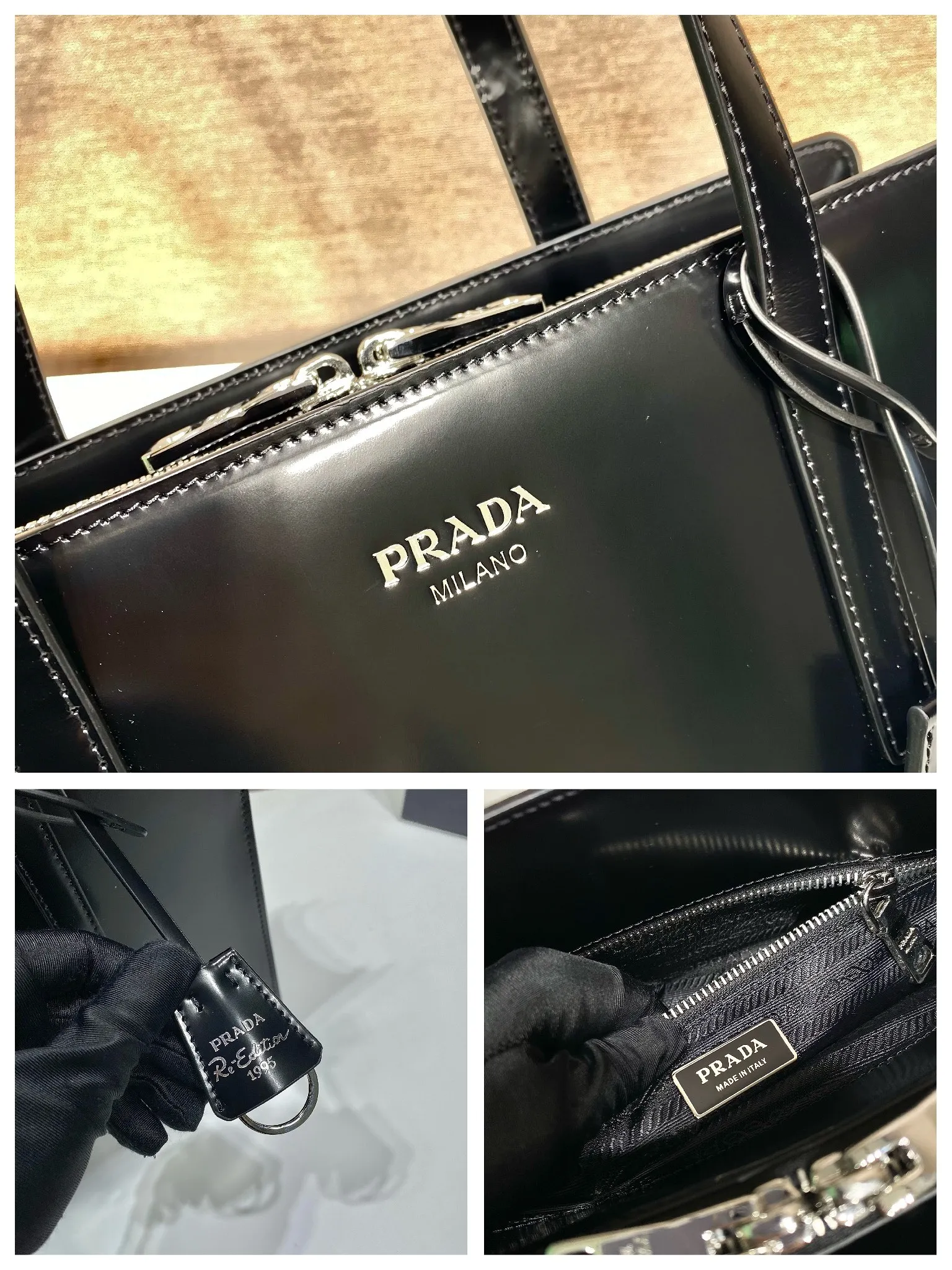 💰1700🎉New shopping bag🎉1BA350😘 This new tote shopping bag is the new spring model in 2022😘😘 It has a retro taste and good looks, handsome minimalist and cold style😘Front embossed mark design, large capacity and light, full of street feel, fashionable and atmospheric👏Worth to own🎉🎉 Length 30x height 22x base 9cm