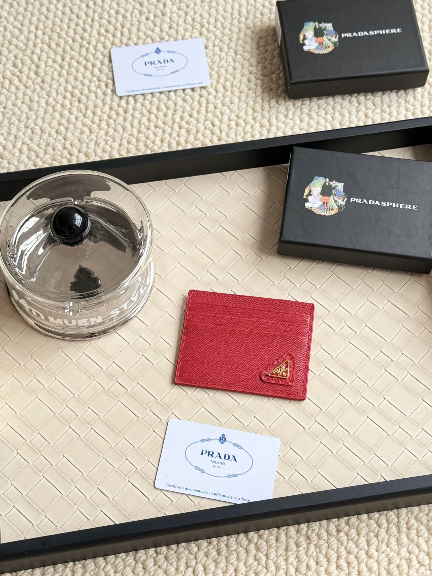 💰100 prada popular card holder, unisex small card holder, black, model 1MC025, oblique triangle, made of cross-grain cowhide, 6 card slots ➕ one middle compartment, can hold multiple cards and zeros 💰, size 11.2×8.5cm, real shot, what you see is what you get
