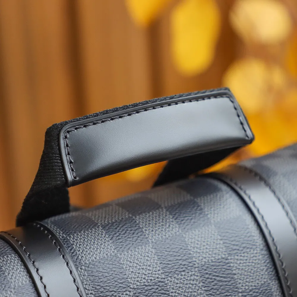 P¥960👉nfc dynamic chip version👈【Top inspection-free all-steel hardware】𝐂𝐇𝐑𝐈𝐒𝐓𝐎𝐏𝐇𝐄𝐑 Backpack N41379 Black Check 🔍Perfect details 🔍The essence of solid construction.