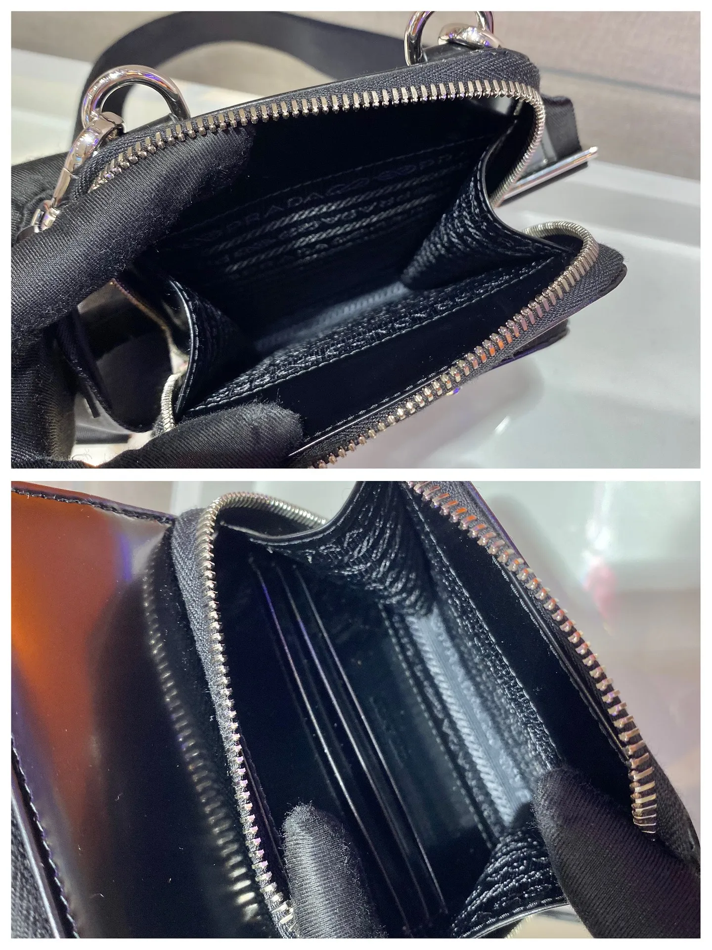 💰1020🎉New mobile phone bag🎉2ZH126 glossy This mobile phone bag is made of glossy leather and equipped with a detachable woven nylon shoulder strap. Retro glossy leather has always been favored by the luxury world. It has been the brand's iconic material since it was adopted by P. It has zipper closure and three card slots in the front pocket. The upper body effect is super cool😎. It is suitable for both men and women. It is worth owning. Get it now👏👏 Length 12x height 18 bottom 4cm🎉🎉🎉👏👏👏