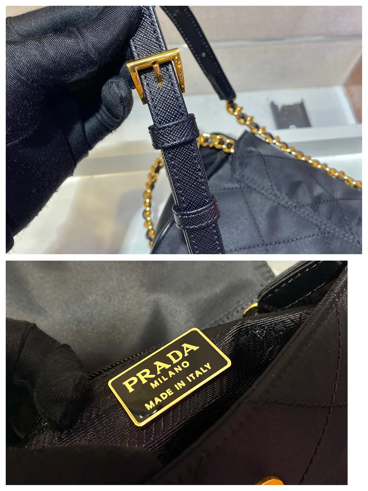 💰900🎉Middle-hand small shoulder bag🎉🎉🎉1BD622🎉🎉 This Vintage middle-aged chain diamond hobo bag has a great design👏👏 Purely handmade nylon rhombus design, can be worn on one shoulder or crossbody, and the imported black gold chain is really the eternal theme of vintage😘😘It is simple and elegant, with large capacity and space👍The upper body is particularly trendy, versatile and fashionable. No matter casual or formal, they all have a stable temperament. Hurry up and get it🙊I love this second-hand hobo bag😘😘 Length 18x height 16x bottom 5cm