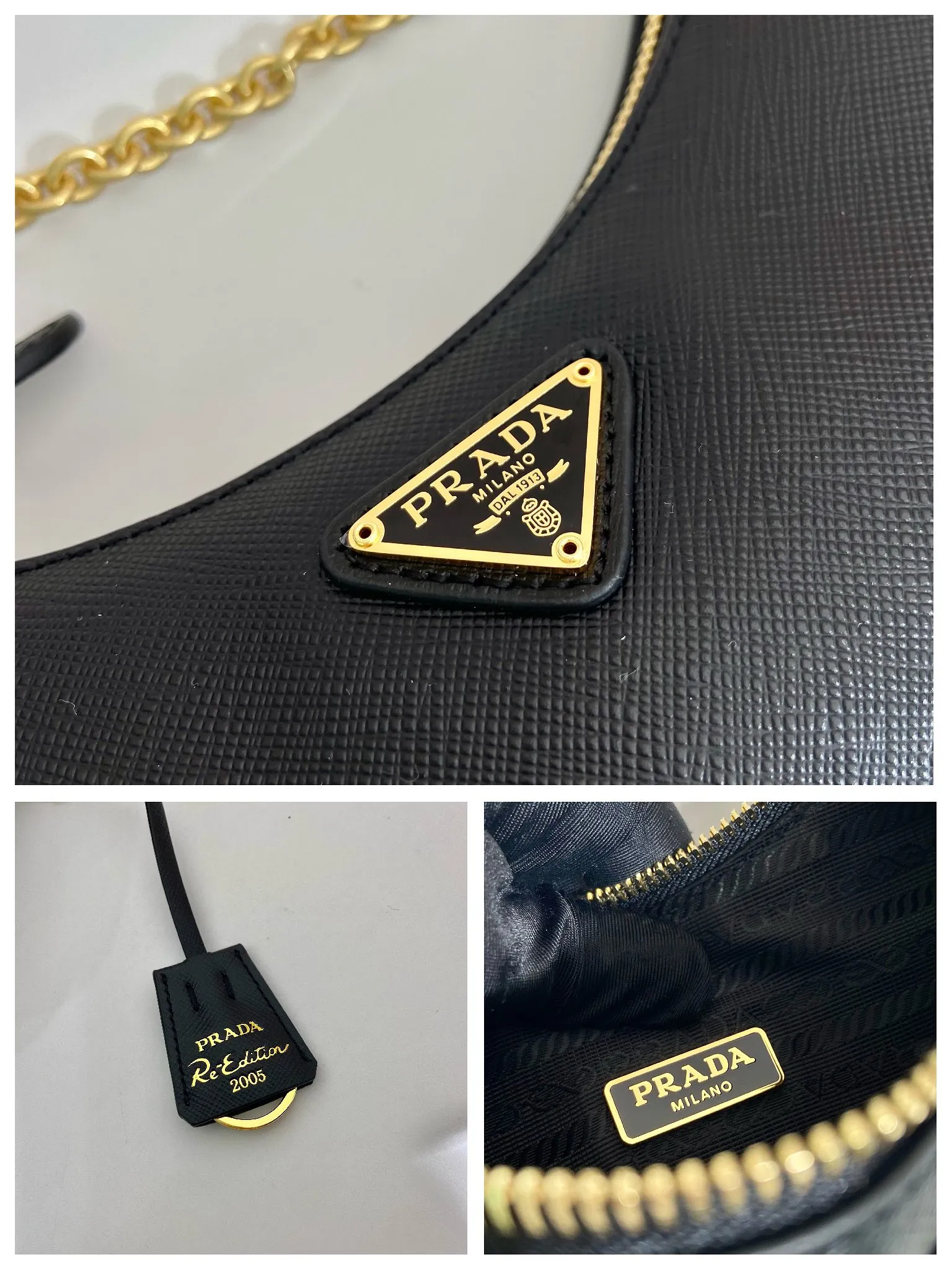 💰1500🎊Upgraded version of three-in-one🎊New 1BH204 full leather/gold hardware, nylon Hobo hand/armpit bag😘😘The full leather hobo that is popular in the fashion circle due to the crazy cultivation of the Internet celebrity sister group has a new model! 👏👏The design of this all-leather Hobo bag is great👍👍One bag with three uses😘😘waist bag/crossbody/single shoulder bag👍👍The handle is replaced by a chain, which makes the underarm bag a little more sexy. It also has a long shoulder strap. What I love most is that there is a small pendant (small bag) hanging on the shoulder strap, which can also be hung on other bags and pants as accessories. 🙊🙊There is no problem in matching various clothes in normal times😘😘Babies, hurry up and get it, it’s so beautiful🙊🙊Dimensions: length 23x height 17x bottom 6.5cm👏👏👏