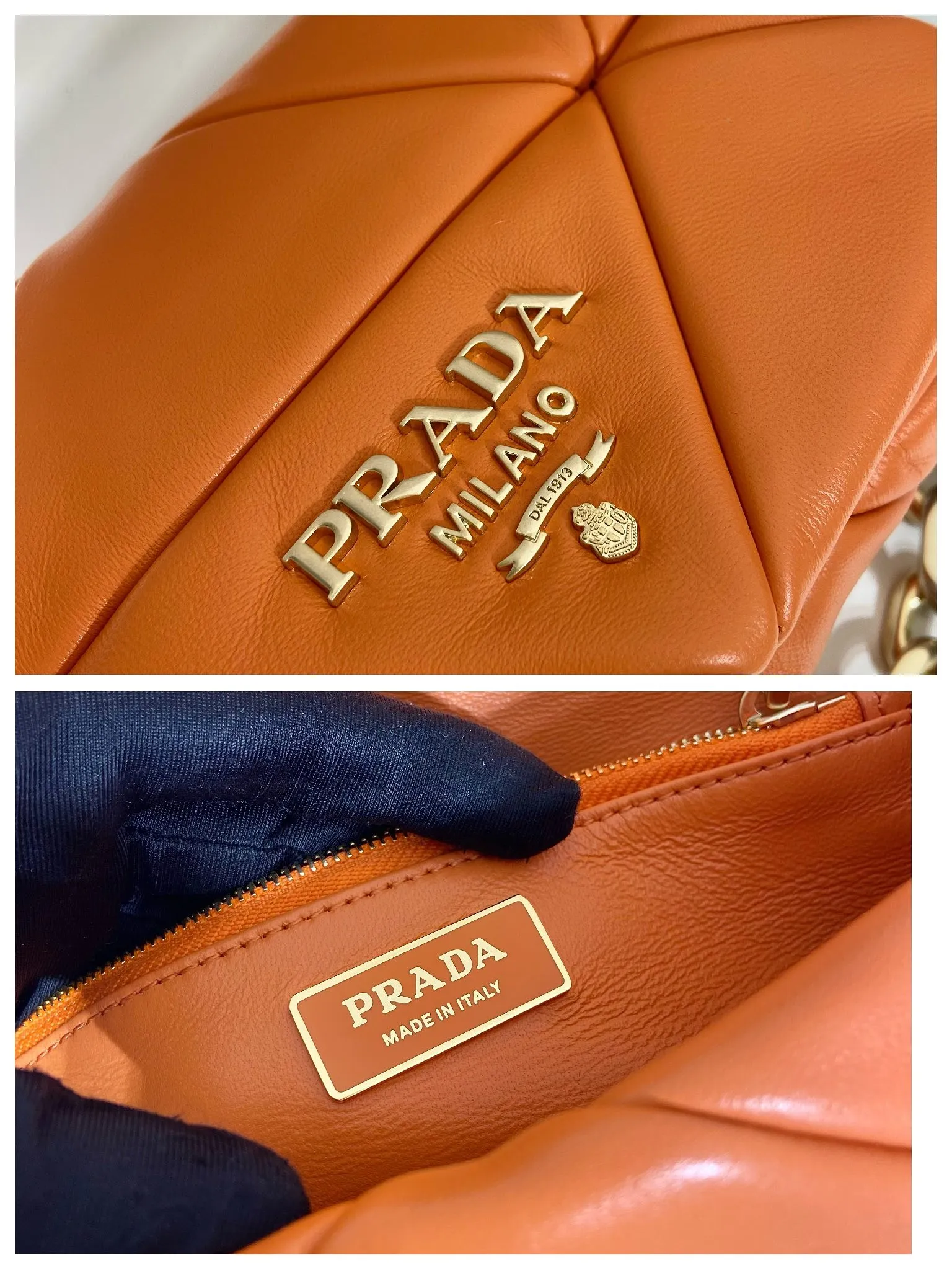 💰1700🎉New style🎉1BD292A🎉🎉 This System soft lambskin shoulder bag is decorated with a triangular pattern created with gorgeous stitching, highlighting the brand's craftsmanship. The flip cover design, chain handle evokes the association of jewelry/and is detachable. The metal lettering logo on the front is outlined with the iconic triangular stitching, and the brand style is immediately visible. Can be carried by hand/shoulder strap/cross-body, highly functional👍 If you like babies, hurry up and get it🎉🎉 Length 21x Height 15x Bottom 6.5cm🎉🎉🎉👏👏👏