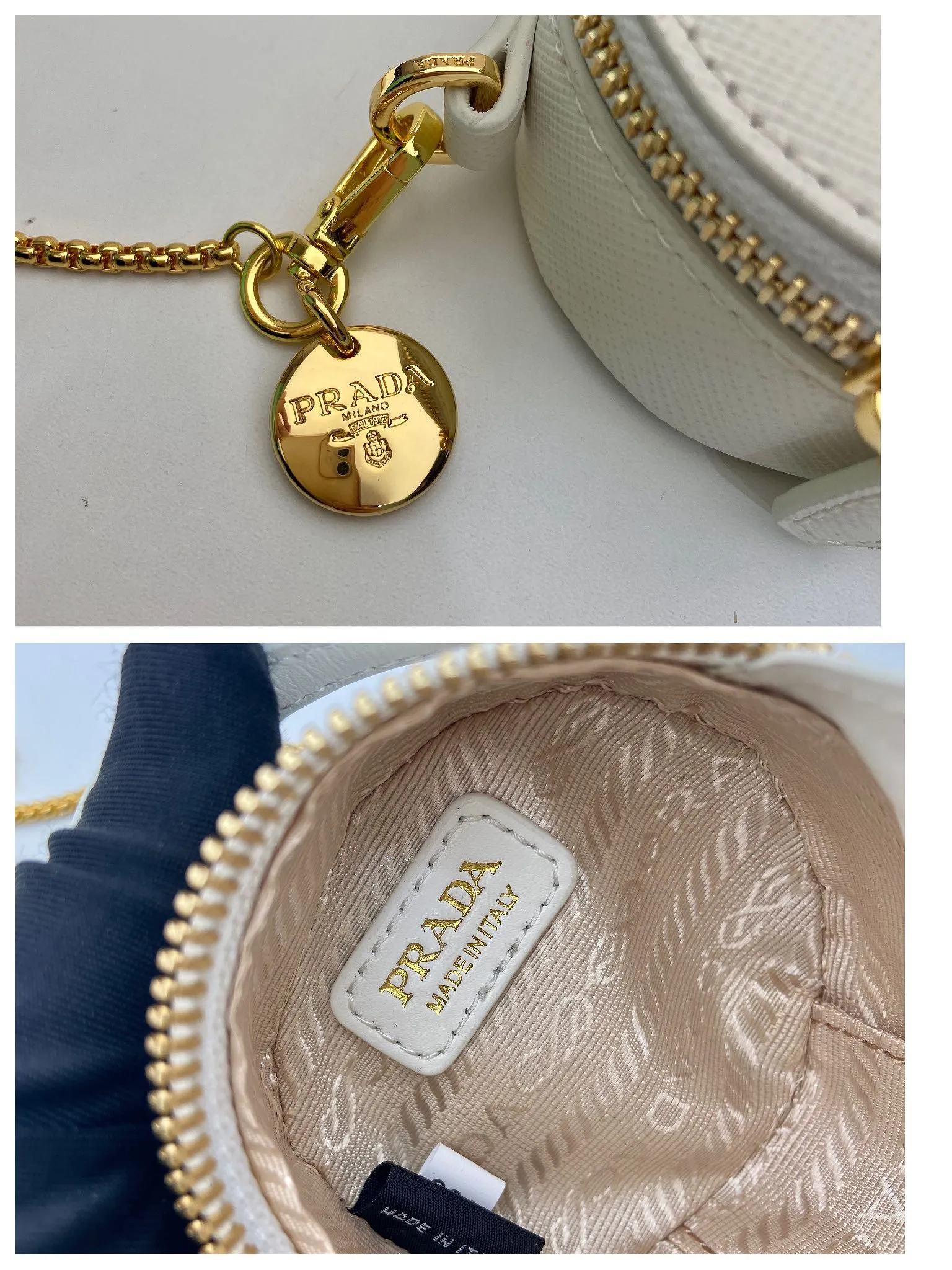 💰960🎉Cross Pattern Small Round Bag🎉1NR023🎉🎉 This round mini bag shows a modern and exquisite silhouette. It is made of cross-grain cowhide, decorated with sparkling metal hardware, and matched with an elegant detachable chain shoulder strap. It is so cute😍The upper body effect is very eye-catching, cute and cool, don’t you be tempted😗😗, beauties, hurry up and get it, it’s so beautiful and cute😋😋 Length 8x height 8x base 3.5cm🎉🎉🎉👏👏👏