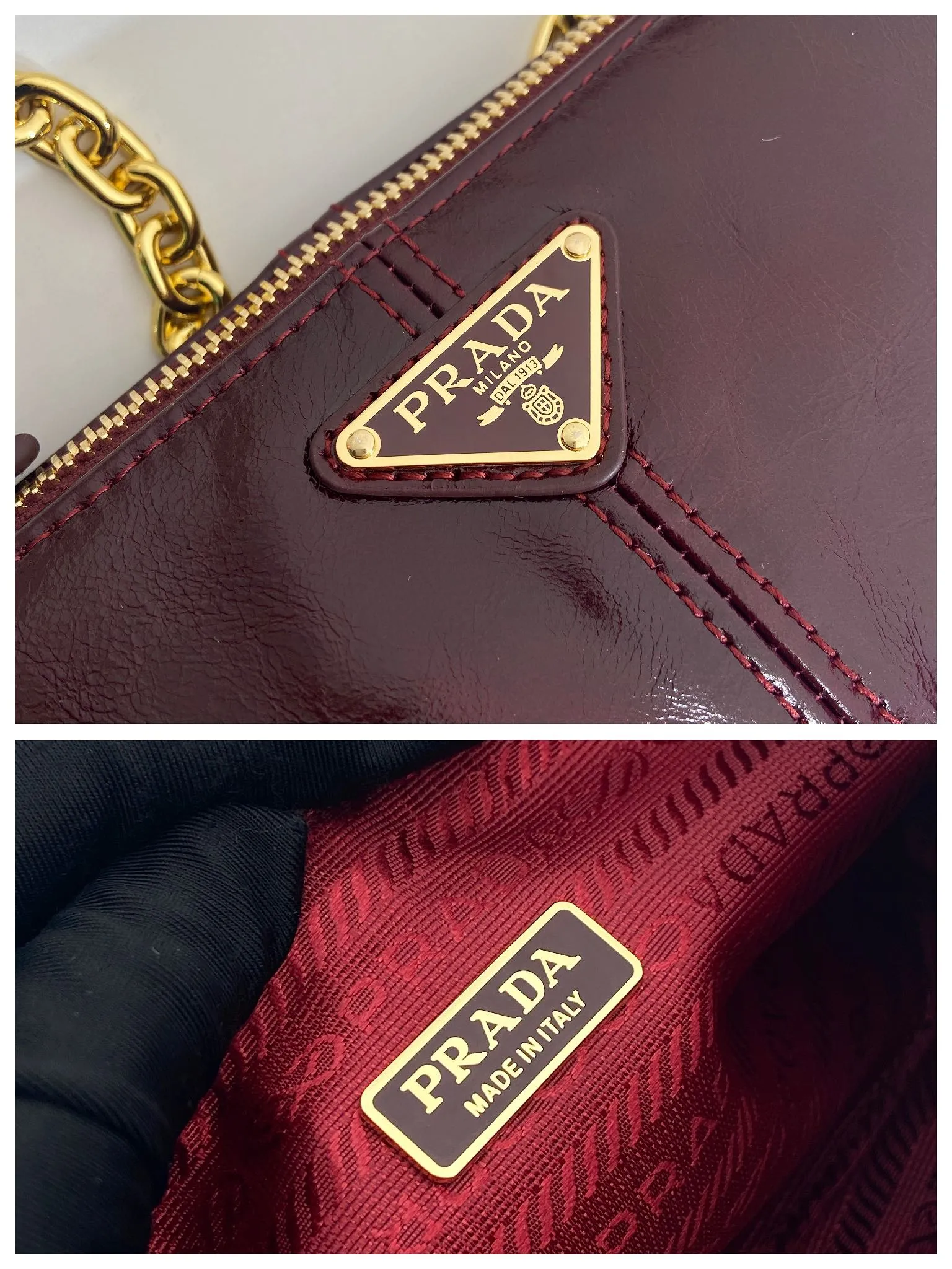 💰1140🎉New Underarm Bag🎉1BC221🎉🎉 This underarm bag is a replica of the 2002 classic style. The exquisite and minimalist accessory is made of leather with a refined glossy surface and is paired with an elegant detachable chain handle. It is suitable for different occasions from day to night. Embellished with eye-catching metal hardware, it features a leather keychain and an enameled metal triangle logo. Lightweight and practical, get it now🎉🎉Length 26xHeight 11.5xBottom 6cm🎉🎉🎉👏👏👏