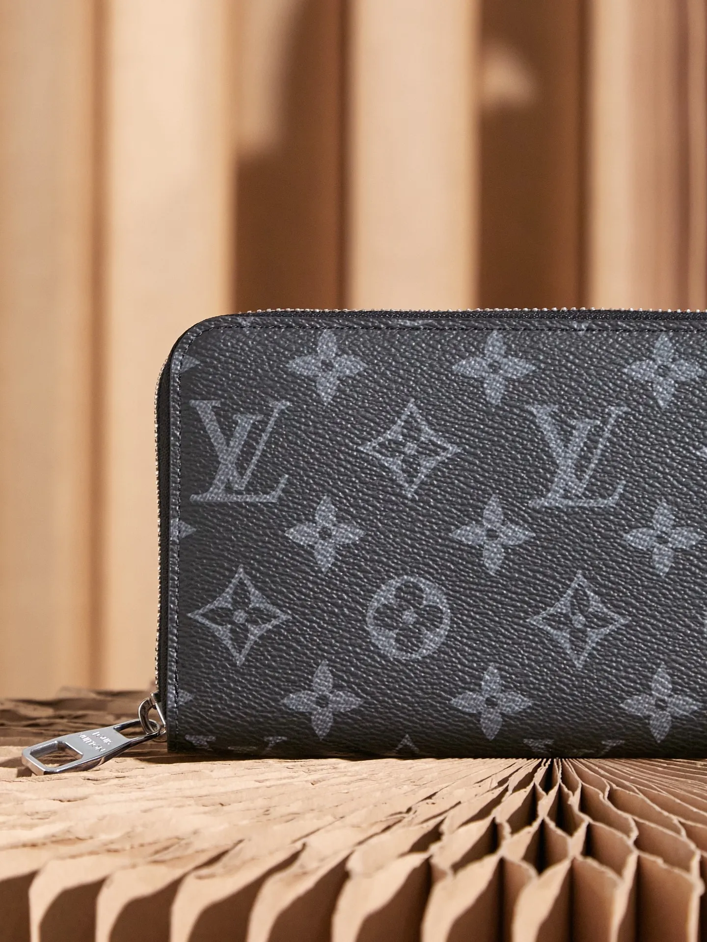 P¥300👉nfc dynamic chip version👈【Top inspection-free】M61694 black flower zipper wallet 60017 Work details: for reference