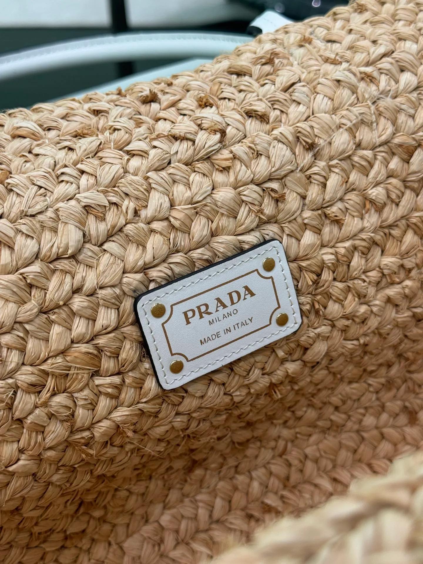 💰1700🌟Raffia vegetable basket handbag full of holiday style, large silhouette, double shoulder straps and top handle, front logo, leather trim.  Size: 27×56×28cm Style number: 1BG470