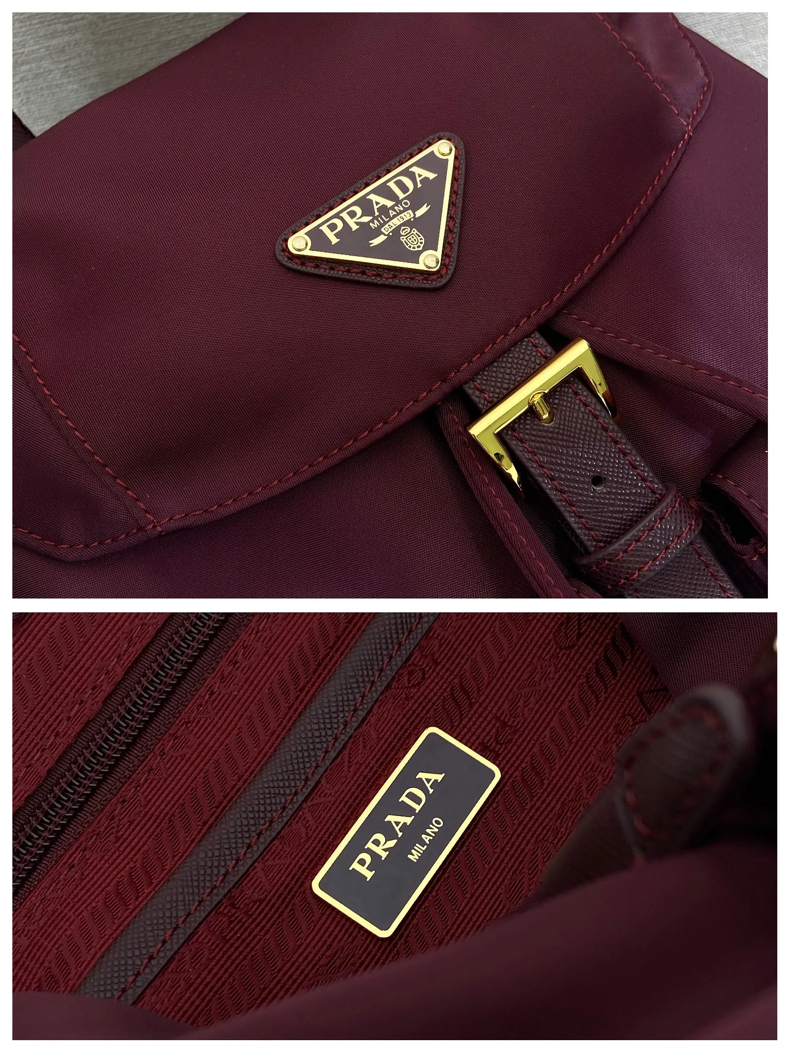 💰1160🎉New Backpack🎉1BZ811👍👍This nylon backpack is trimmed with exquisite Saffiano leather, a blend of multiple materials, and decorated with a triangular logo, highlighting fashionable elegance. It also comes with a detachable small handbag😘😘Light and practical, the upper body effect is super stylish, and it can be matched at will😘😘Fully upgraded nylon fabric👍👍Length 30x Height 32x Bottom 15cm👏👏👏💰💰💰