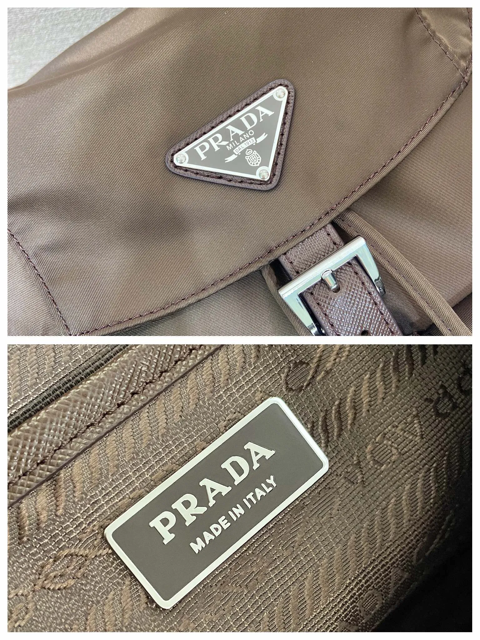 💰1160🎉New Backpack🎉1BZ811👍👍This nylon backpack is trimmed with exquisite Saffiano leather, a blend of multiple materials, and decorated with a triangular logo, highlighting fashionable elegance. It also comes with a detachable small handbag😘😘Light and practical, the upper body effect is super stylish, and it can be matched at will😘😘Fully upgraded nylon fabric👍👍Length 30x Height 32x Bottom 15cm👏👏👏💰💰💰