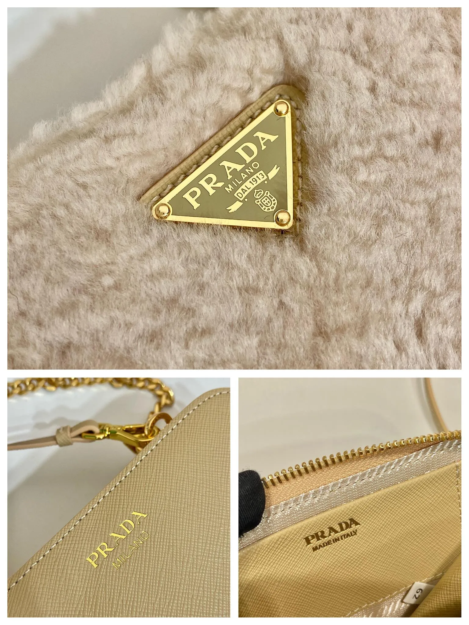 💰920🎉Gemini triangle bag🎉1NR015 new product😘Goat wool This two-in-one twin bag has a very unique design and can be disassembled into 2 bags🎉🎉. The body of the bag is made of goat hair, which is perfect🎉🎉. One can be carried by hand and the other can be worn as a crossbody. It can also be combined😘😘Another hot new product🎉 If you like babies, hurry up and get it🎉🎉 Length 15x height 10x bottom 5cm🎉🎉🎉👏👏👏