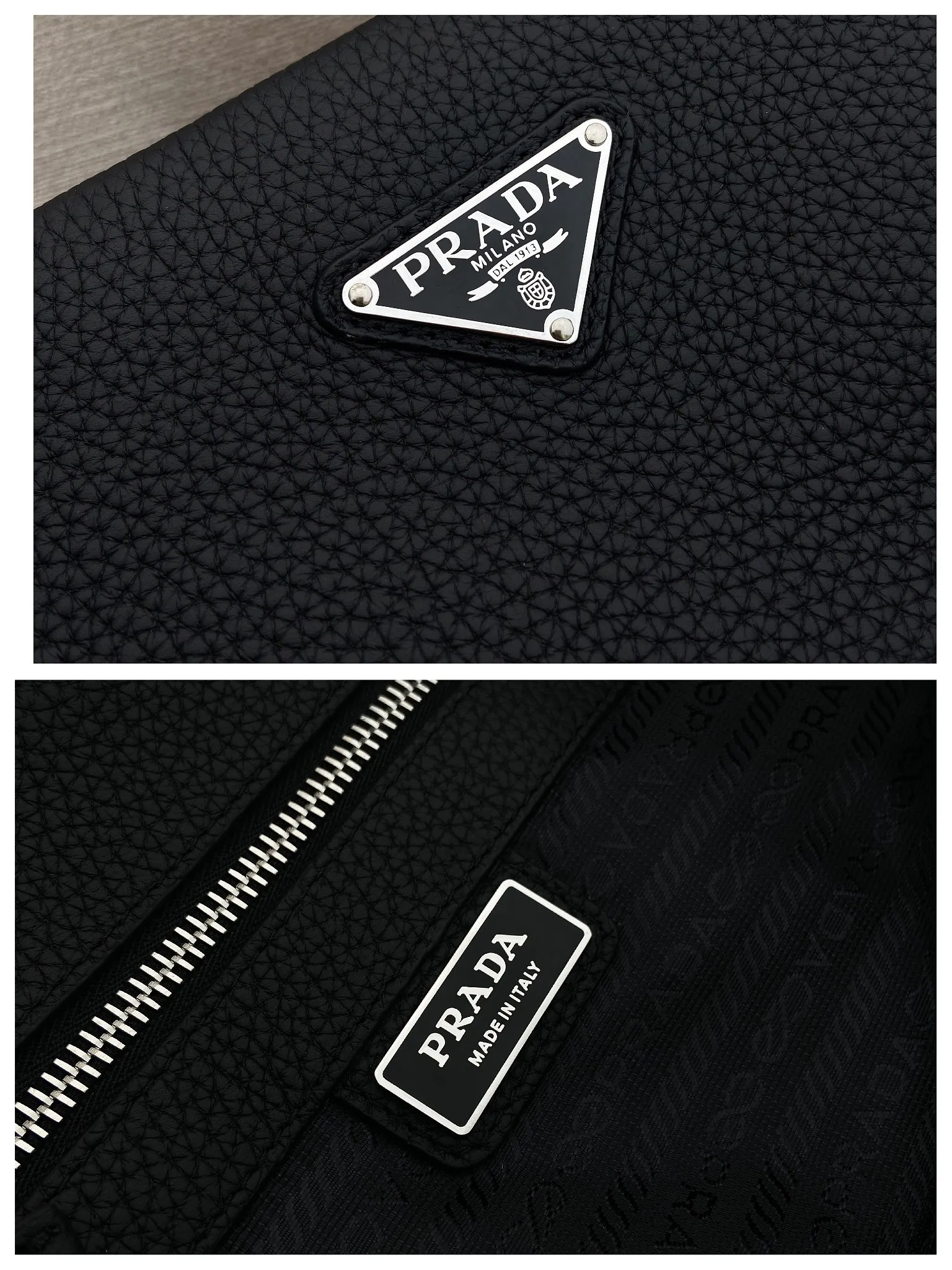 💰1780🎉New Tote Bag🎉2VG130 Men's Style🎉🎉 This tote leather tote bag has a simple silhouette, versatile style, spacious space, and is embellished with a unique enameled triangle metal logo. Made of imported deerskin pattern, detachable leather name tag and keychain, internal zipper pocket, recycled nylon logo printed lining, the tote bag that men have been longing for has finally arrived, hurry up and get it🎉🎉 Length 38x Height 37x Bottom 12cm🎉🎉🎉💰💰💰