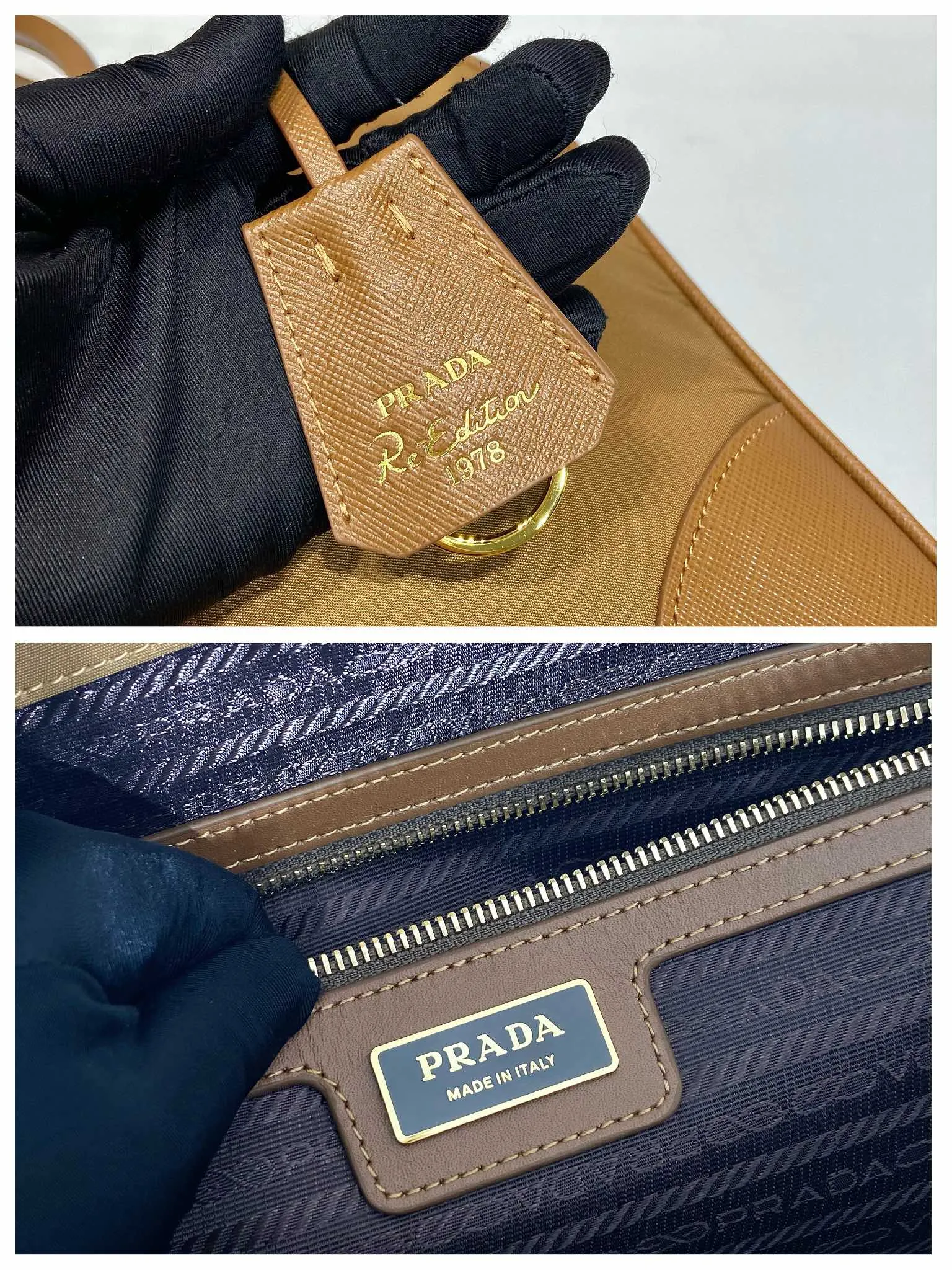 💰1520🎉New second-hand bag🎉1BB114 large🎉🎉 This double handle handbag is made of regenerated nylon, incorporating unique style elements and exquisite Saffiano leather details, completely subverting people's traditional perception of luxury goods. Practical design embellishments and exquisite details add a unique charm. Large capacity, practical and elegant👏Another popular style that will never go out of style🎉🎉 Length 35x Height 21.5x Bottom 10cm👏👏👏🎉🎉🎉