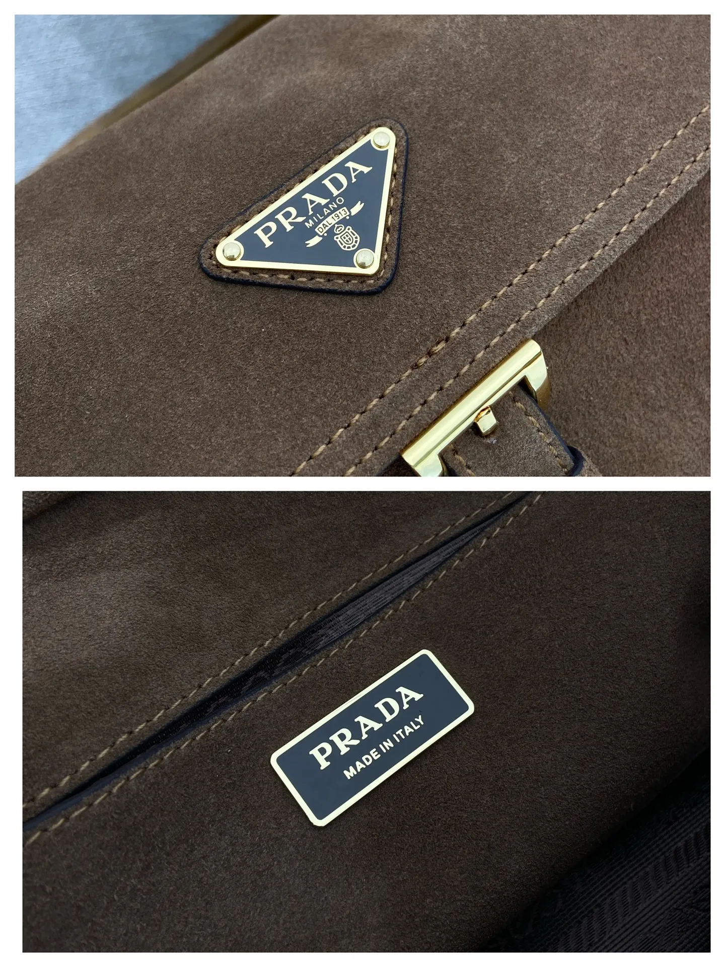 💰1520🎉New messenger bag🎉1BD394 suede leather🎉🎉 This handbag perfectly combines sophistication and functionality. It is made of imported suede leather with a soft outline and multiple pockets. Combining sporty and versatile elements, the lightweight and practical design features an enameled triangle metal logo and leather details. Equipped with 2 detachable shoulder straps, large capacity, perfect, and a popular style that will never go out of style. The large size is suitable for both men and women, so hurry up and get it🎉🎉 Length 30x Height 14x Bottom 10cm🎉🎉🎉💰💰💰
