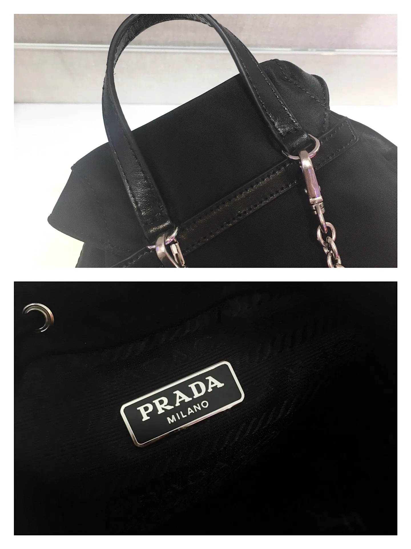 💰860🎉New model🎉The latest Mini cross-body backpack 1BH029🎉So cute😘😘The miniaturized version of the classic backpack🙈🙈It can be worn on one shoulder or across the body. Beauties who like small bags and are fashionable, hurry up and get it. It is practical, lightweight and good-looking👍👍 Length 17x Height 15.5x Bottom 8cm