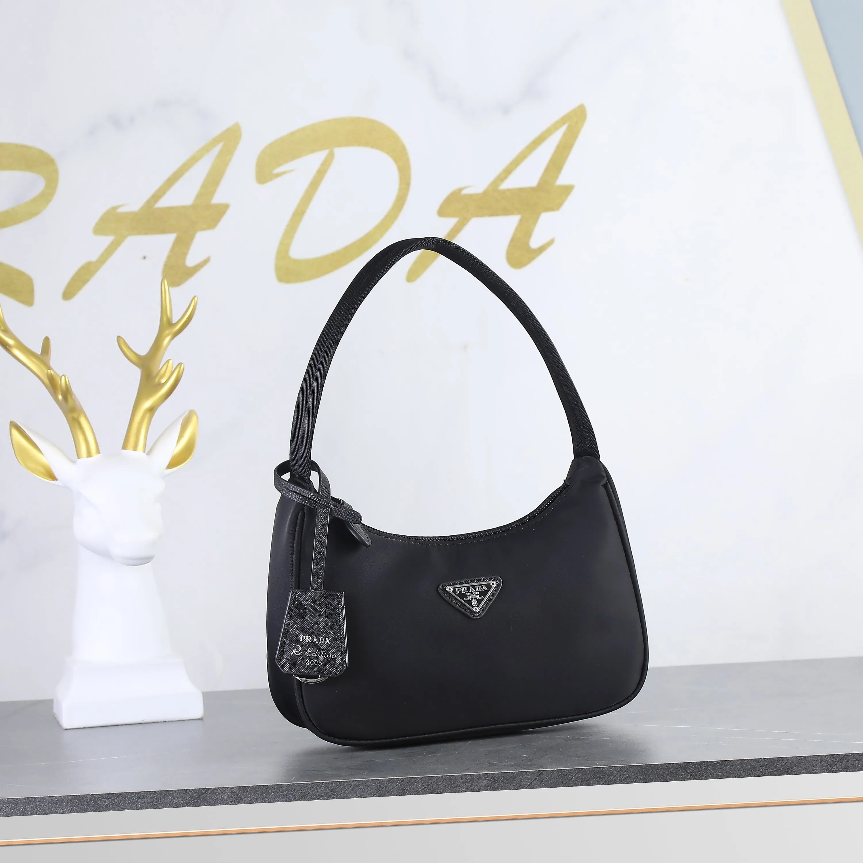 All Categories Official Website "Brand Women's Bags" Women's Bags 💙 PRADA 2022 Official New Prada Underarm Bag Wholesale 58002000 Original Order Quality Size: 23-13-5CM