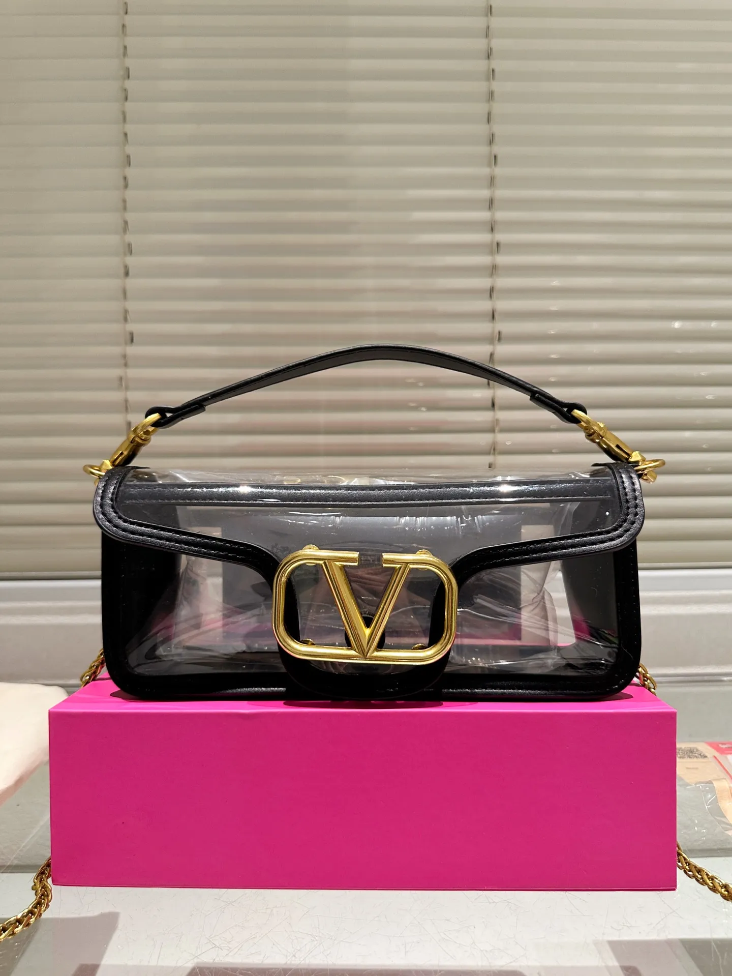 Large P350 folding box ⚠️Size 27.10 Valentino, versatile classic, exquisite one, transparent bag, really super invincible and cute, full of fairy spirit, a must-have for girls every day