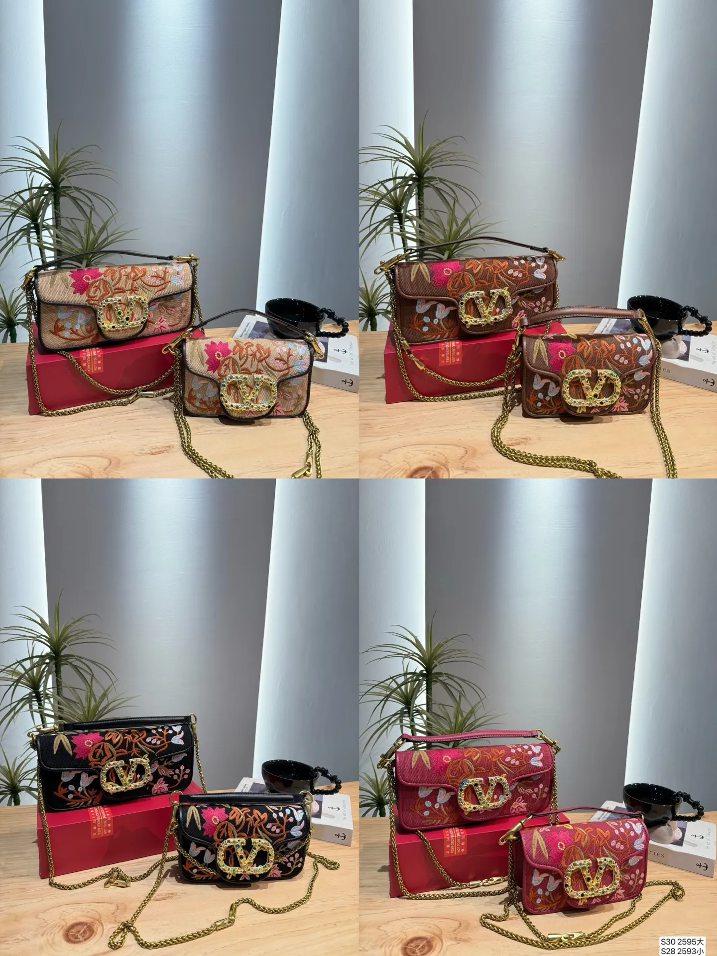 Large size P400, small size P390, with folding box. This time Valentino really went big. Favored by celebrities from all walks of life ~ The simple design is not only artistic but also exquisite. High-end sizes: large size 26 12, small size 20 11, item number large 2595, small 2593