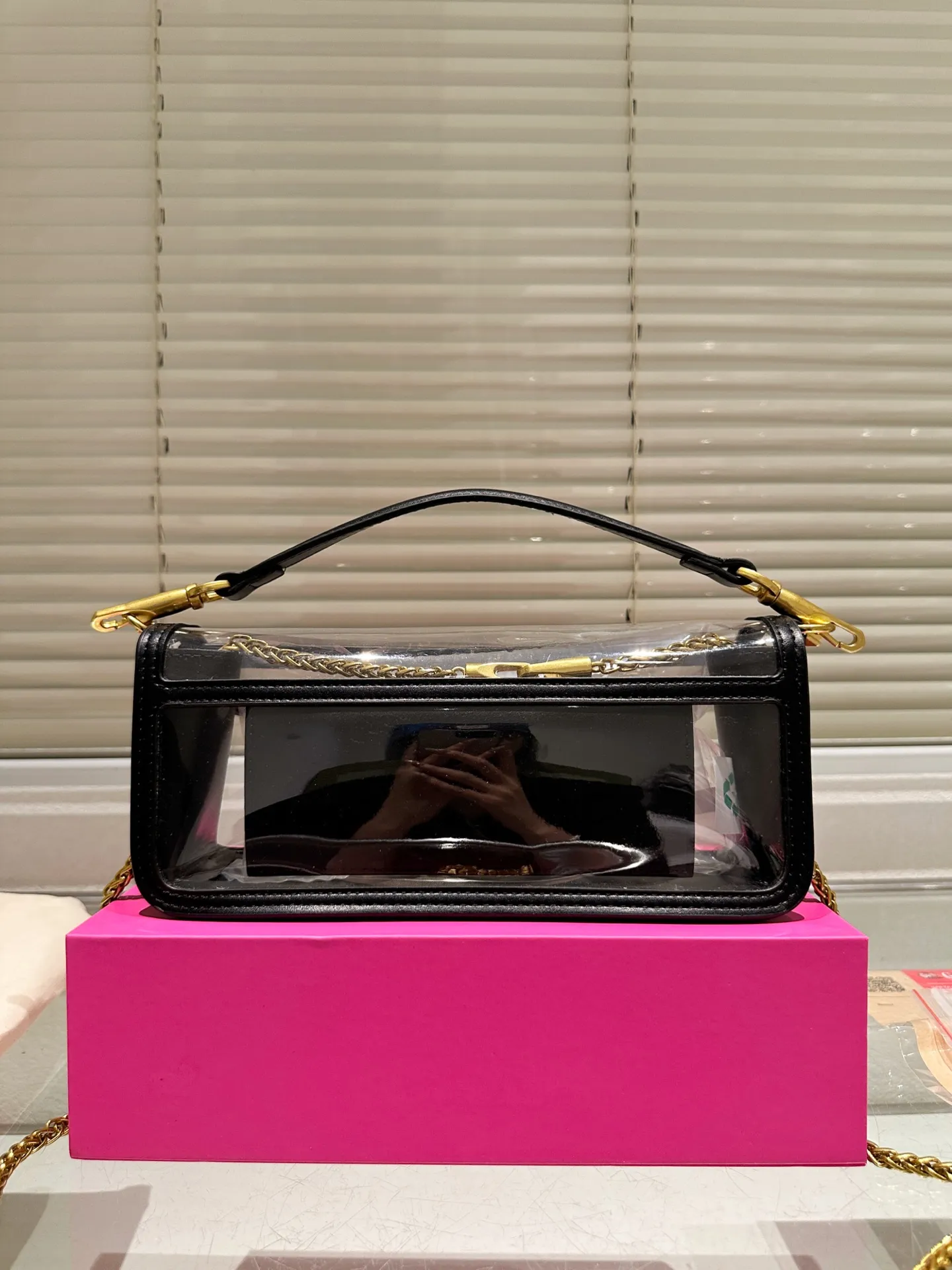 Large P350 folding box ⚠️Size 27.10 Valentino, versatile classic, exquisite one, transparent bag, really super invincible and cute, full of fairy spirit, a must-have for girls every day