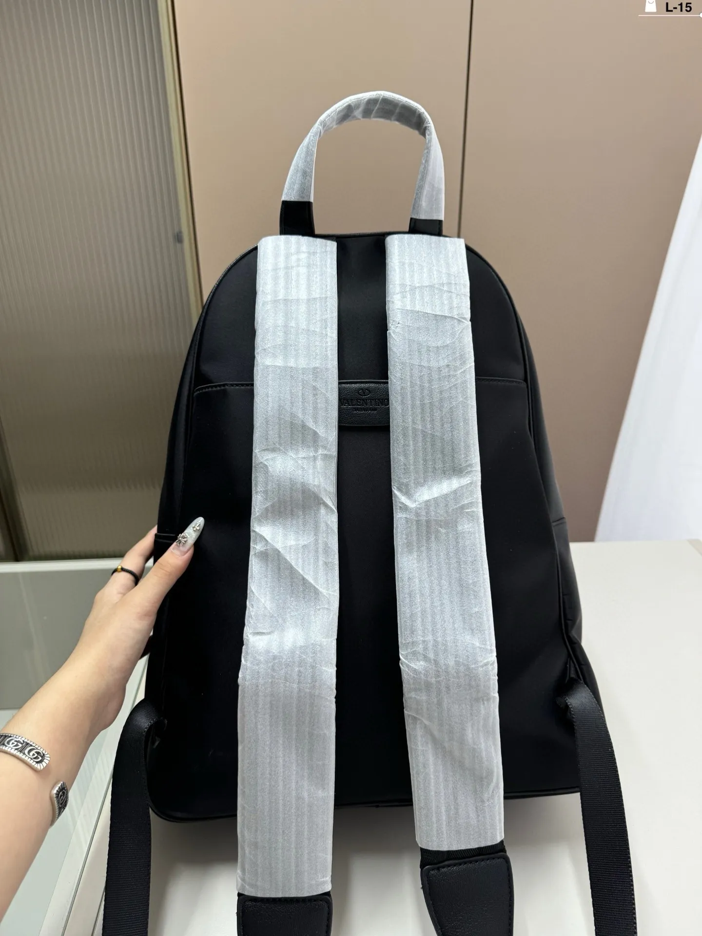💰p320 Valentino VLTN printing rivet heavy craftsman backpack unisex backpack made of exquisite inlay work L-15 size 33.15.41